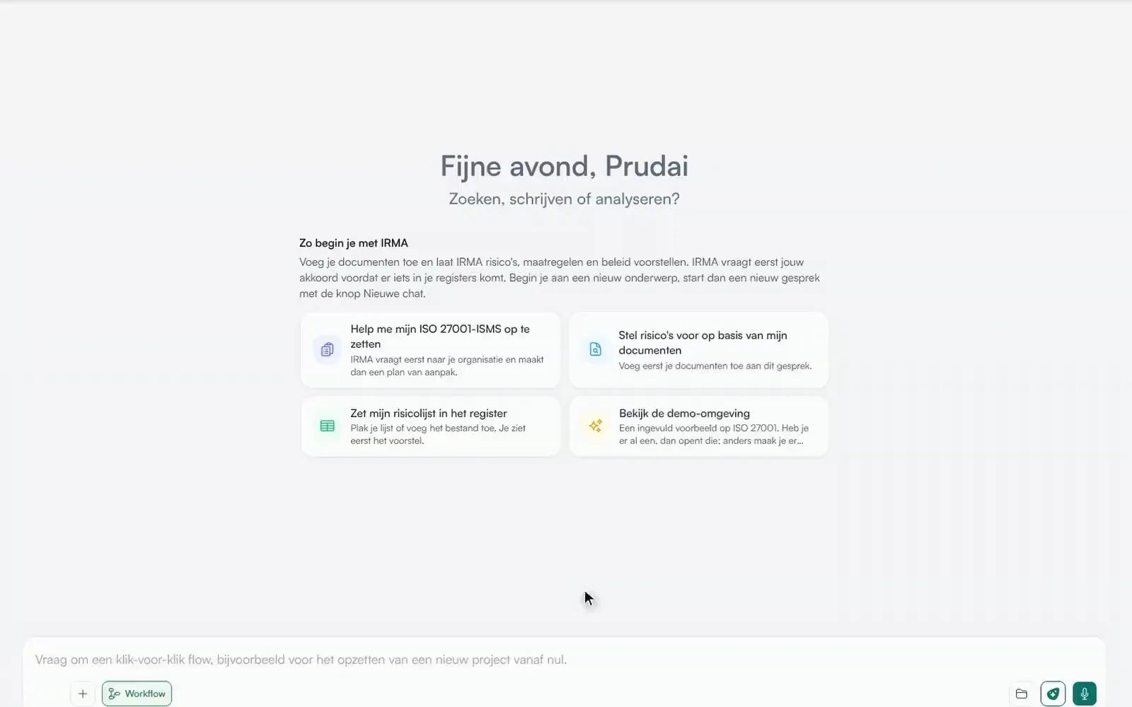 De IRMA-chat: een vraag naar de grootste risico's van het sociaal domein, beantwoord met een overzicht uit het risicoregister, met eigenaar, bruto en netto risico.